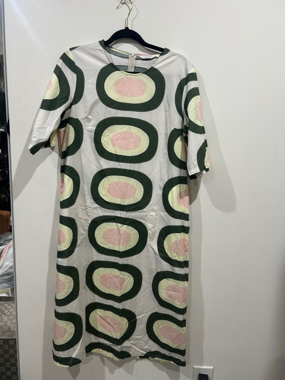 Marimekko Huomenna Pieni Melooni Cotton Poplin Midi Dress 38
